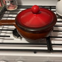Vintage Red Bean Pot/soup Pot. 