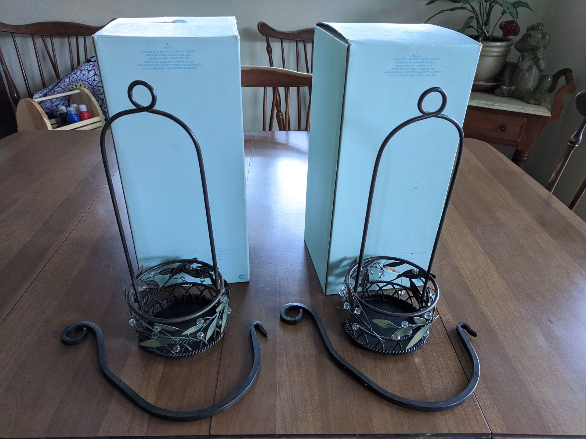 Set of 2 Partylite P8102 Garden Lites Hanging Candle Holders