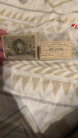 1863 $.05 And a 1861 $4.00 Bond For A $100
