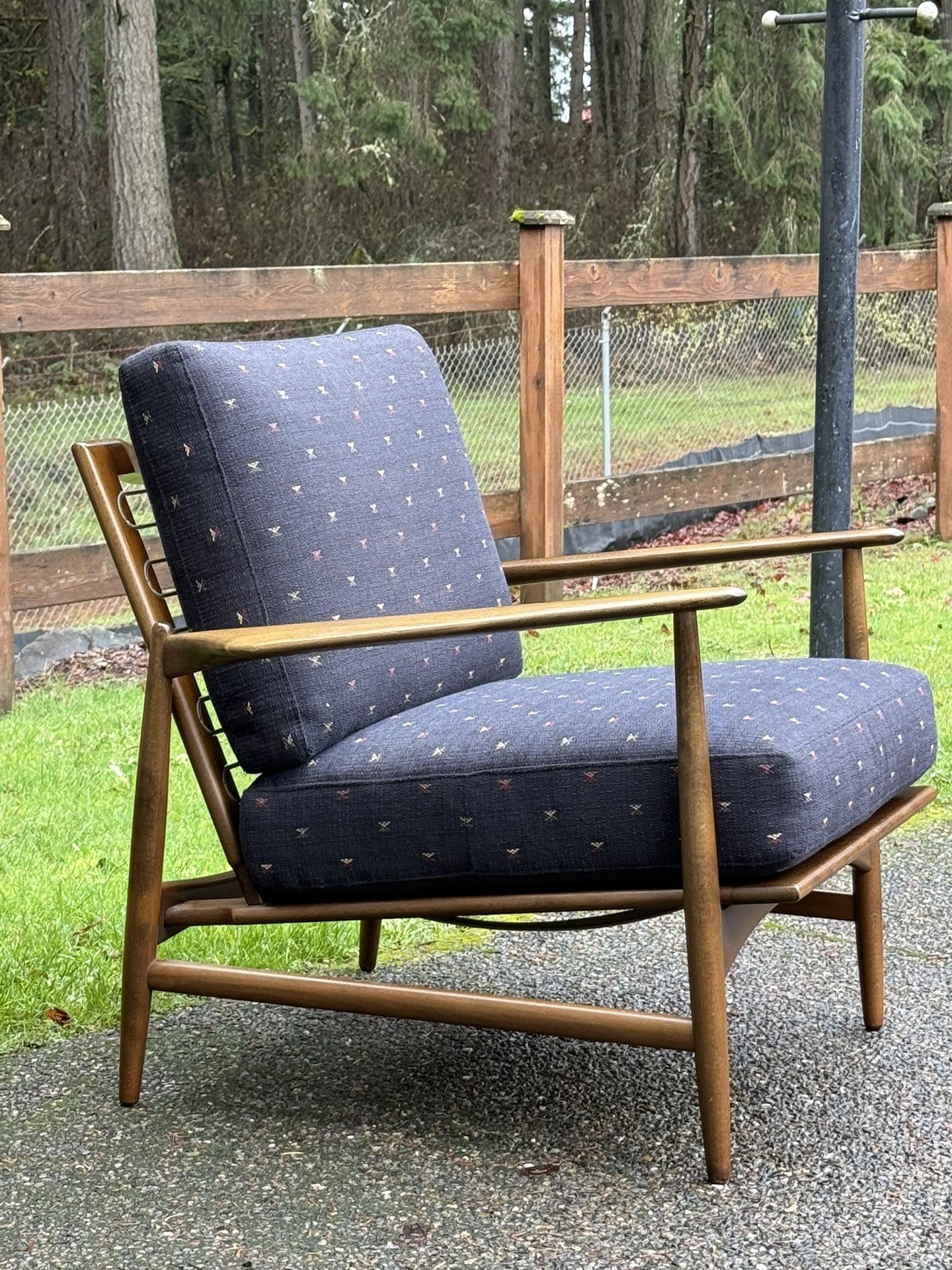 Kofod Larsen for Selig Mid Century Walnut Lounge Chair
