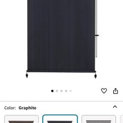 VICLLAX Outdoor Roller Shade, Patio Blinds Roll Up Shade 5x6FT, Graphite