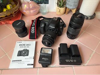 canon eos 80D with accessories