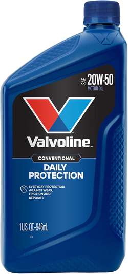 1 Case (6-Pack) of Valvoline Daily Protection SAE 20W-50 Conventional Motor Oil 1 QT Bottles