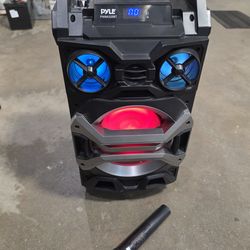 Pyle 500 Watt Portable BT Connectivity Karaoke Speaker System - PA Stereo with 8" Subwoofer, DJ Lights Rechargeable Battery Microphone, Recording Abil