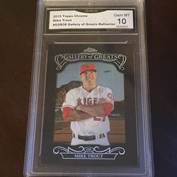 Topps Chrome Angels Mike Trout Graded 10 Baseball Card