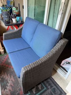 Resin Wicker Love Seat Patio Furniture