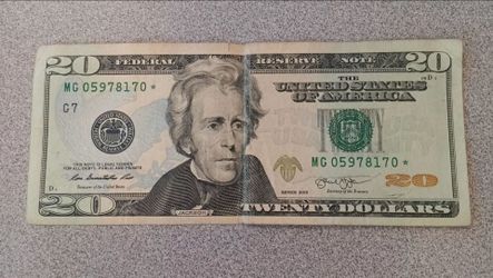 2013 $20 dls Star Note Chicago Federal Reserve Note.
