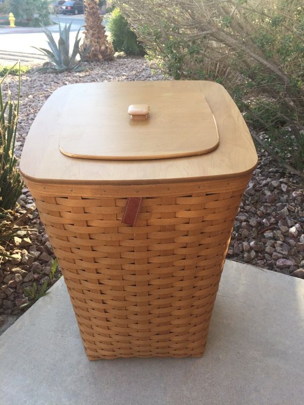 Longaberger Laundry Hamper Basket with Lid