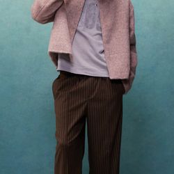 ASOS DESIGN wool mix harrington jacket in pink