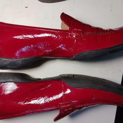 Kenneth Cole Red Patent Loafers Sz 8