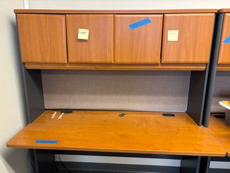 Office Desk with Overhead Storage Hutch