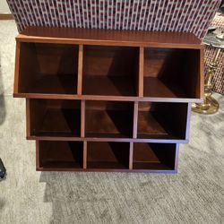 brown 9-cube wooden display unit