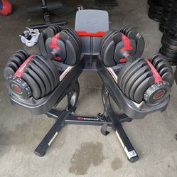 Dumbbell Adjustable Weights BowFlex 5-52.5lb with Stand