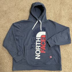 NORTH FACE / RU 14 Russia Winter Olympics 2014 USA Heathered Hoodie Sweatshirt / Men’s X-Large XL / Excellent Condition!! / Blue, Red & White 