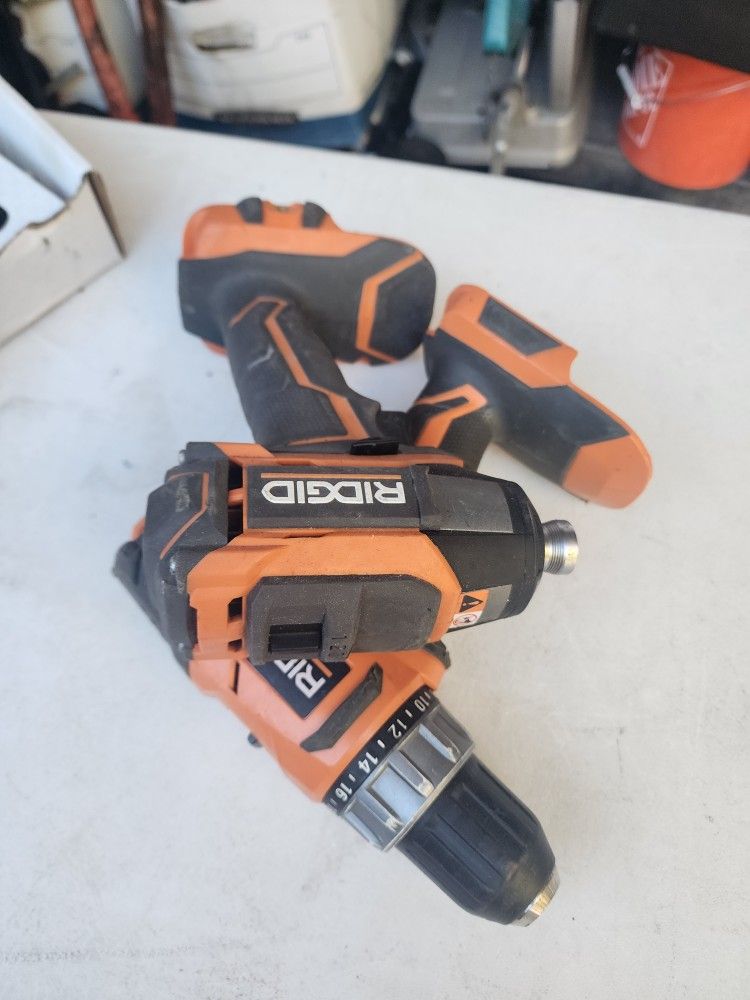 Ridgid Drill Driver And Impact Drill "Tools Only" NO Battery No Charger "Flamingo And Pecos Area "