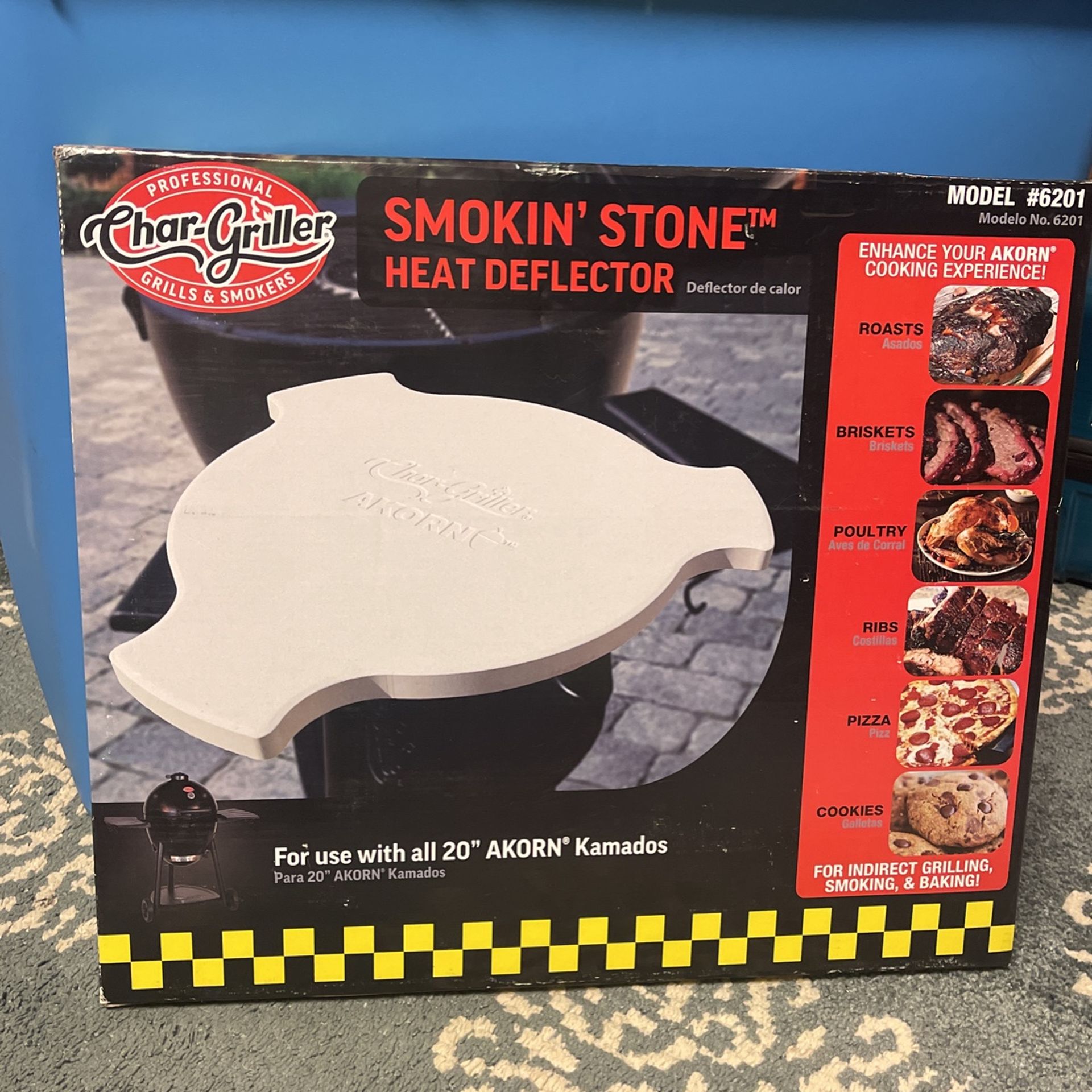 Char-Griller 6201 AKORN Kamado Grill Smokin' Stone, Ivory