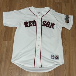 Mike Lowell Boston Red Sox Jersey - 2007 World Series Patch - Majestic - Men’s L