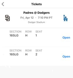 Dodgers Vs. Padres 4/12