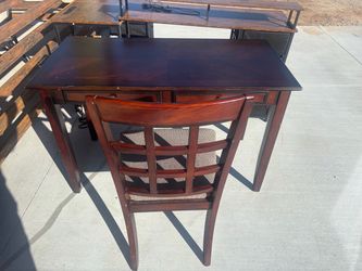 Wood Writing Desk with Chair