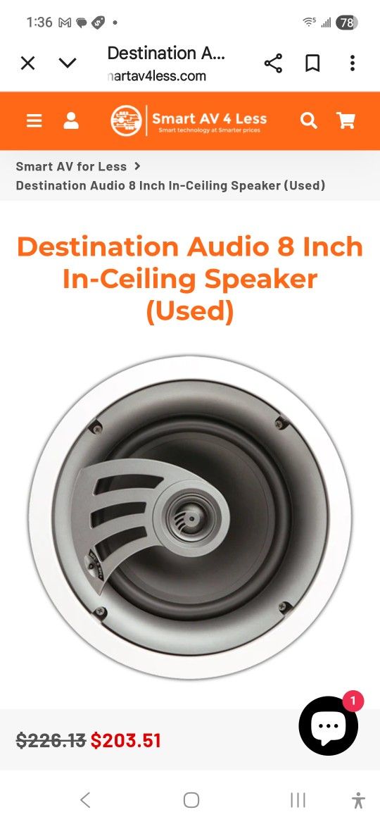4  DESTINATION AUDIO CEILING MOUNT SPEAKERS.