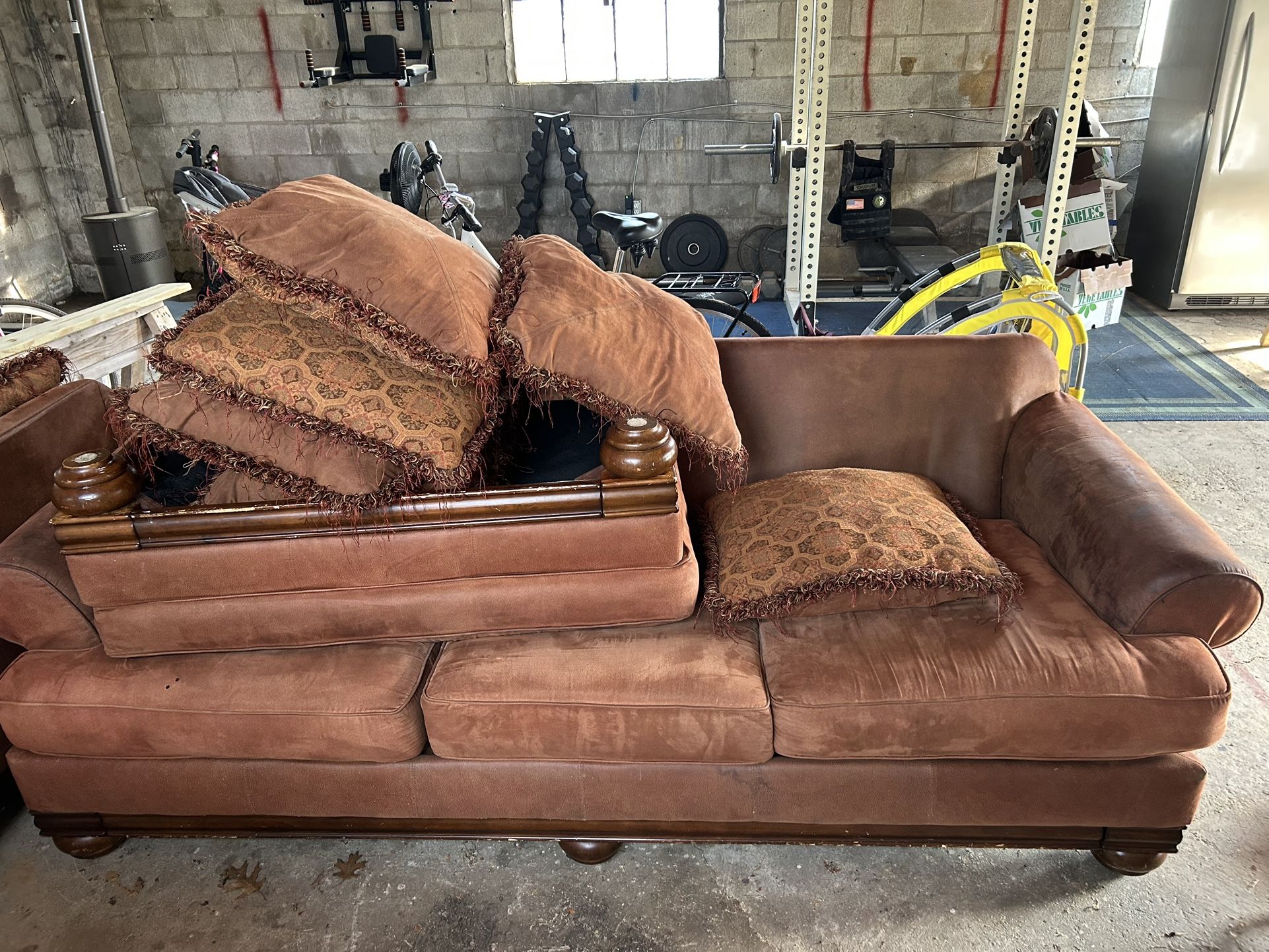 Full Size Couch, Loveseat, Ottoman, And King Size Mattress!!!