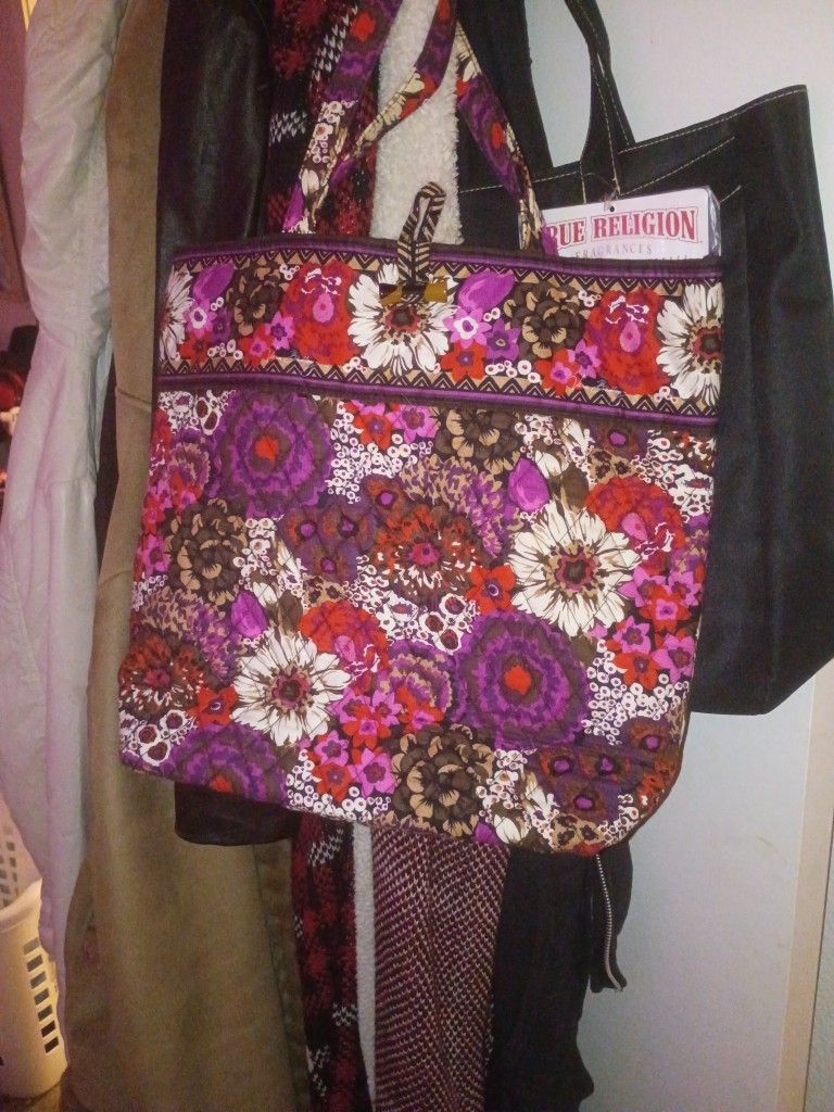 Vera Bradley Tote Bag Pink Purple White