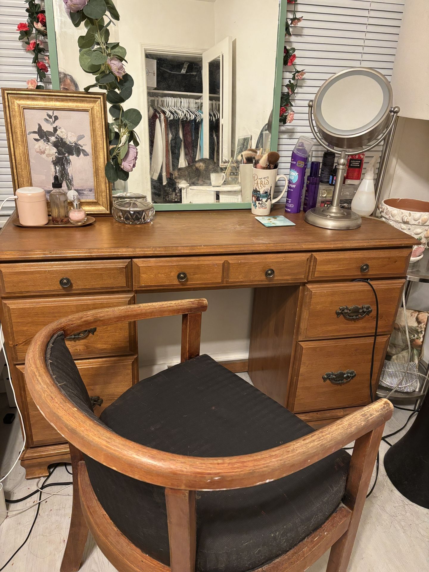 Wood Desk And Chair