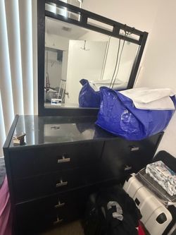 Black Dresser with Mirror