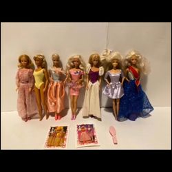 Vintage ‘80s Barbie  Dolls , Lot of 8, Doll Added See Photos 