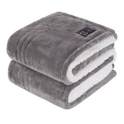 Heated Blanket Throw with Built-in Button Controller