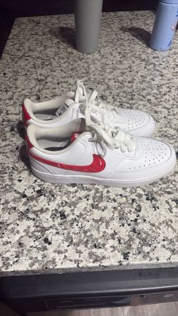 Nike Court Vision Low White Red Sneakers
