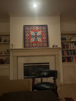 Framed Decorative Textile Art Panel