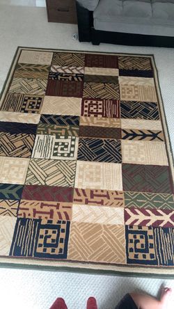 Patchwork Area Rug Multi-Color Geometric Pattern