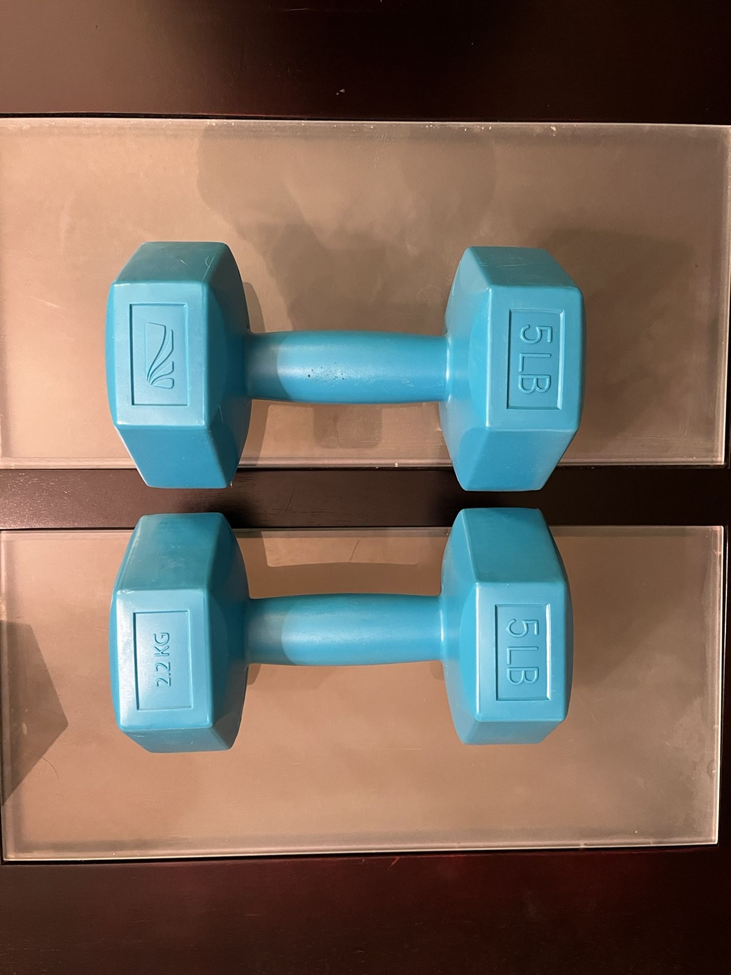 Gym Dumbbell Hexagon Hand Weights, 5 lb Pair - 10 lb Total