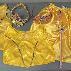 Child Size 4-6 Yo Disney Beauty and The Beast Princess Costume With Accessories Just $8