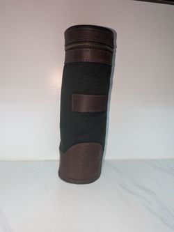 Rare Vintage Orvis Battenkill Insulated Leather & Canvas Wine Bottle Carrier