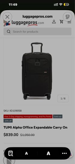 Tumi Continental 4 Wheel Expandable Carry-On
