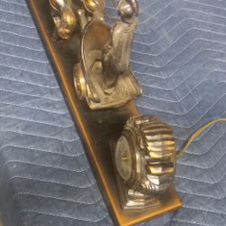 Vintage Roman Empire Gladiator Horse Drawn Chariot Mantle Desk Clock