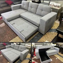 SOFA SECTIONAL STORAGE SLEEPER QUEEN