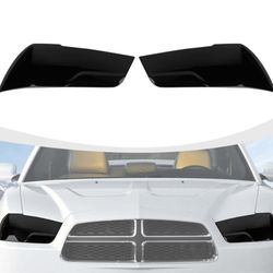 RAZPOY For Charger Headlight Cover, Smoked Front Head Light Lamp Guard Covers Trim Compatible With 2011-2014 Dodge Charger Exterior Accessories, ABS S