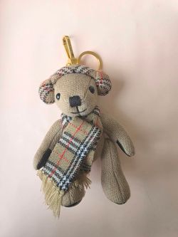 NEW Burberry Thomas Bear Wool & Cashmere Bag Charm w/ Original Box