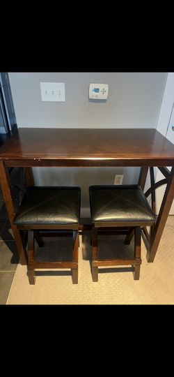 Dark Wood Table & Chairs