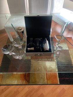 Godinger "Liquid Lunch for 2" Martini & Barware Travel Case Set - 13 Pcs