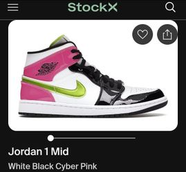 Jordan 1 Mid
White Black Cyber Pink