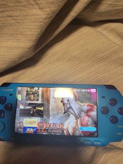 Blue Modded PSP 3000 1000 Games 