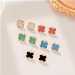 Clover Stud Earrings – Multiple Colors Available