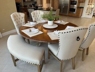 Kitchen Chairs (4) And Benches (2) (brand New)