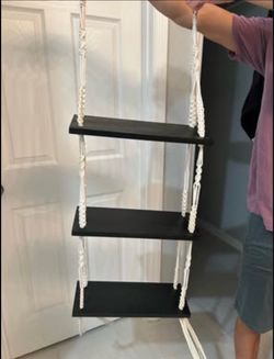 3-Tier Macrame Hanging Wall Shelf