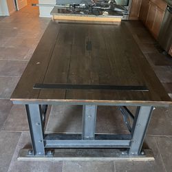 Metal And Wooden Dinning Room Table 