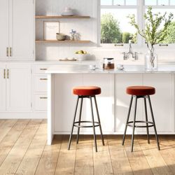 Barstools - Rust Color - Set of Two - Swivel Barstools